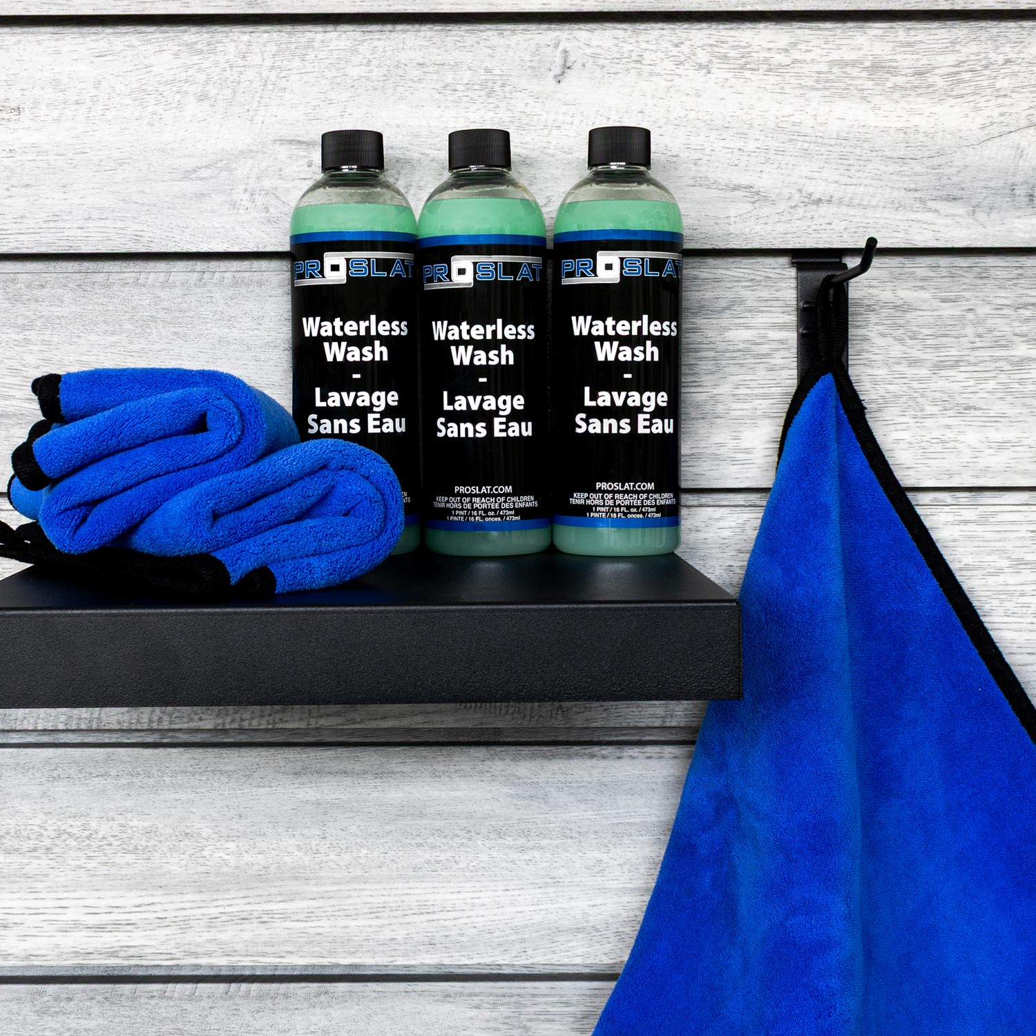 Nettoyant de lavage sans eau avec serviettes en velours corail – Lot de 3