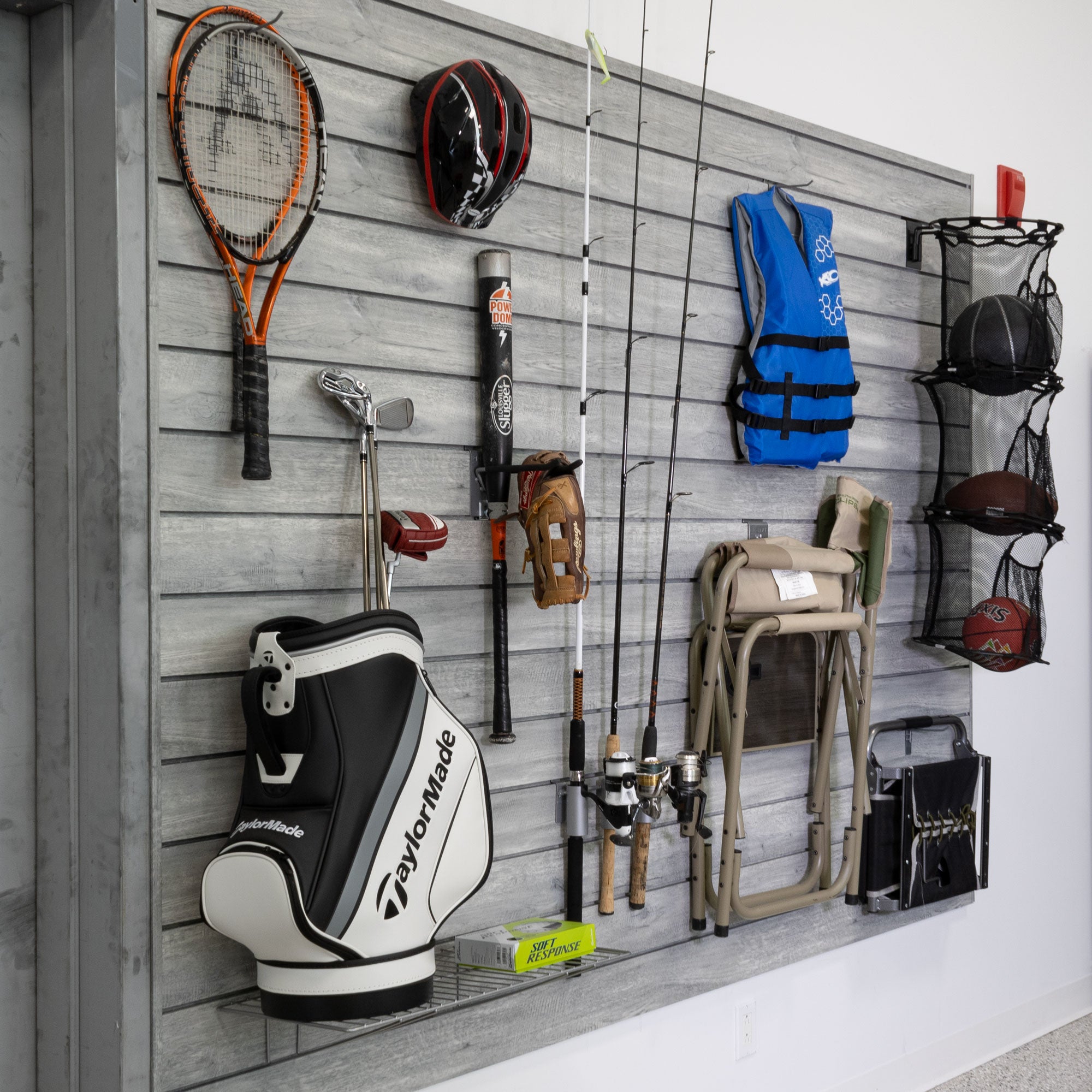 4 ft. x 8 ft. PROCORE+ Gray Wood PVC Slatwall – 4 Pack 128 sq ft
