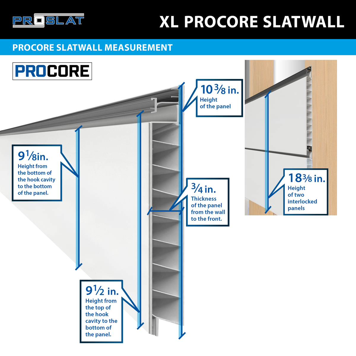 Panneaux PROCORE XL 4 pi x 8 pi – Ensemble de 4 (128 pieds carrés)