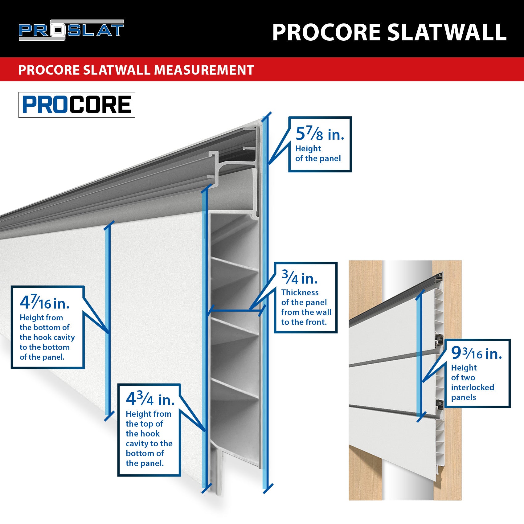 PROCORE – Panneaux en PVC de 4 pi x 8 pi – Ensemble de 4 – 128 pieds carrés