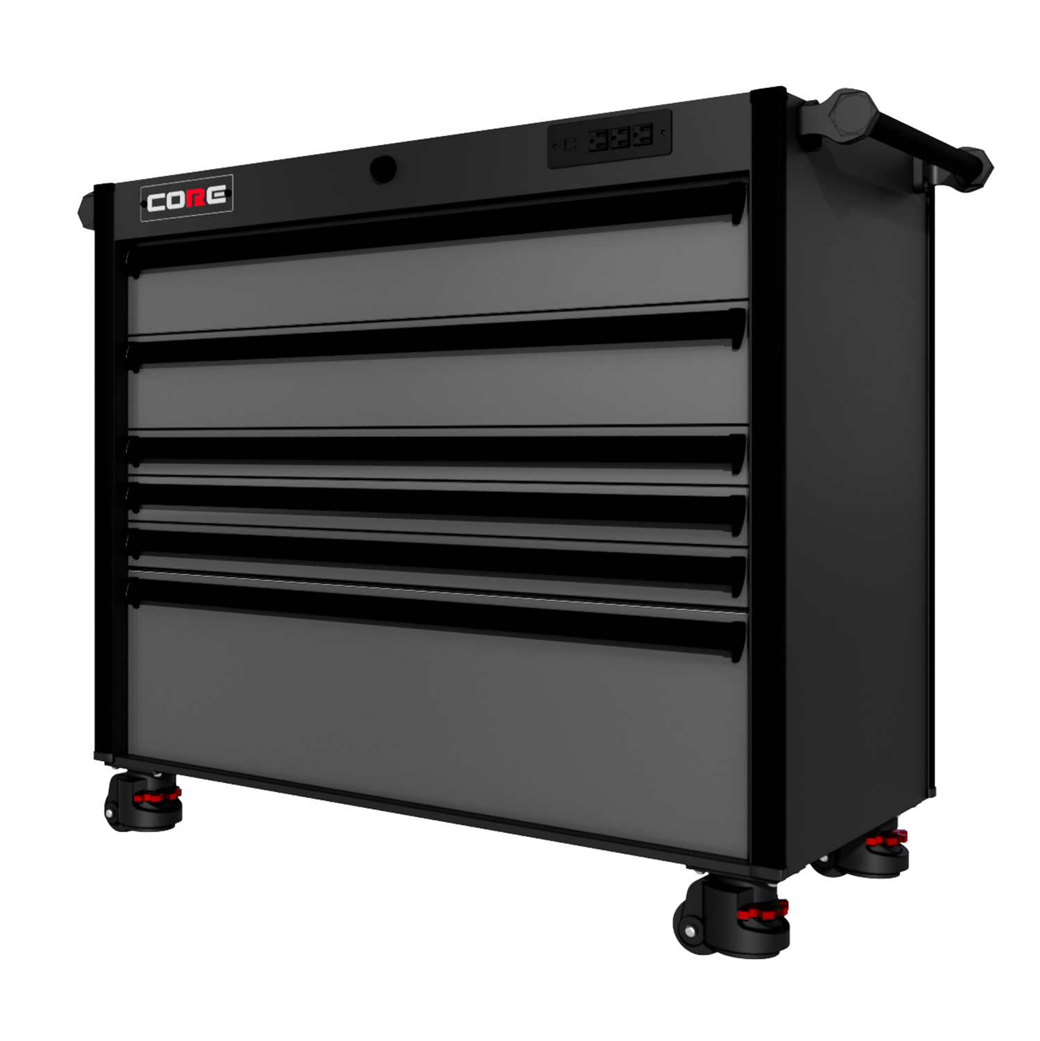 44 Series - 6 Drawers - Black Handles - Foot Casters