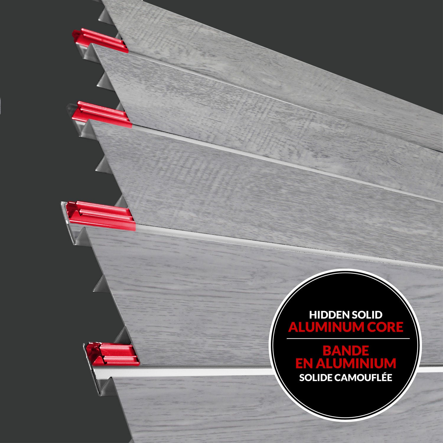 4 ft. x 8 ft. PROCORE+ Gray Wood PVC Slatwall – 4 Pack 128 sq ft