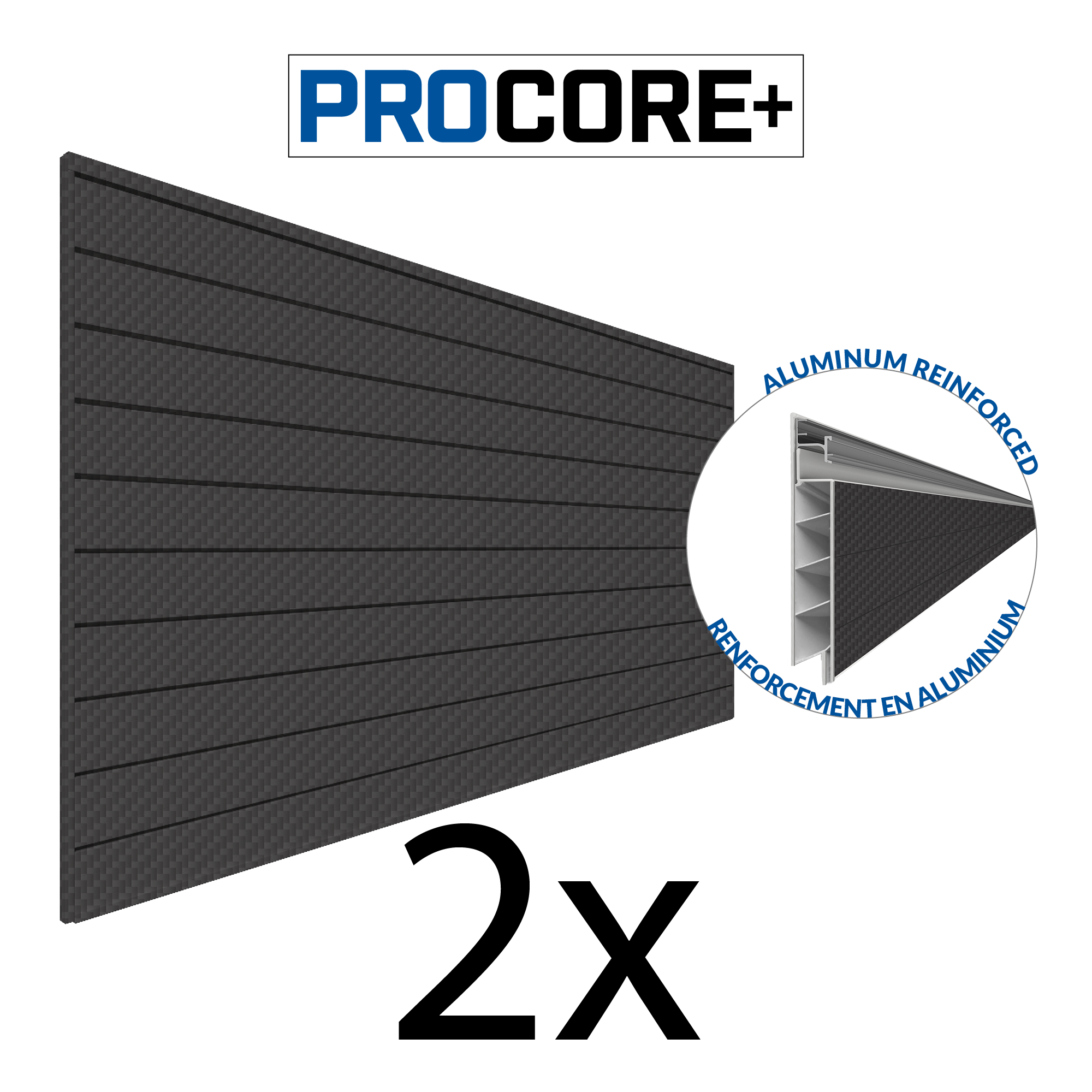 PROCORE PLUS Panneaux en PVC de 8 pi x 4 pi – Ensemble de 2 – 64 pieds carrés