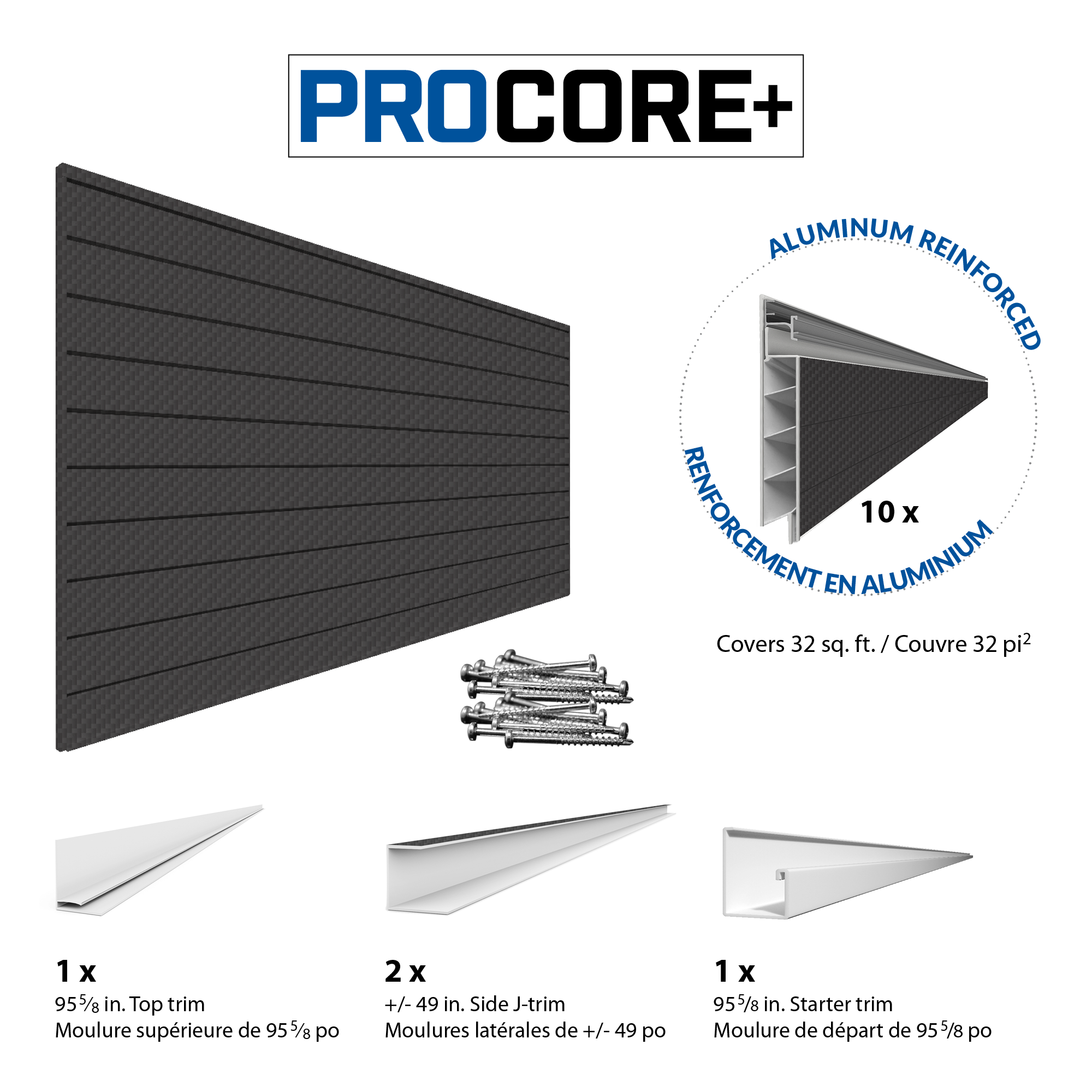 PROCORE+ Black Carbon Fiber Slatwall Mini Bundle