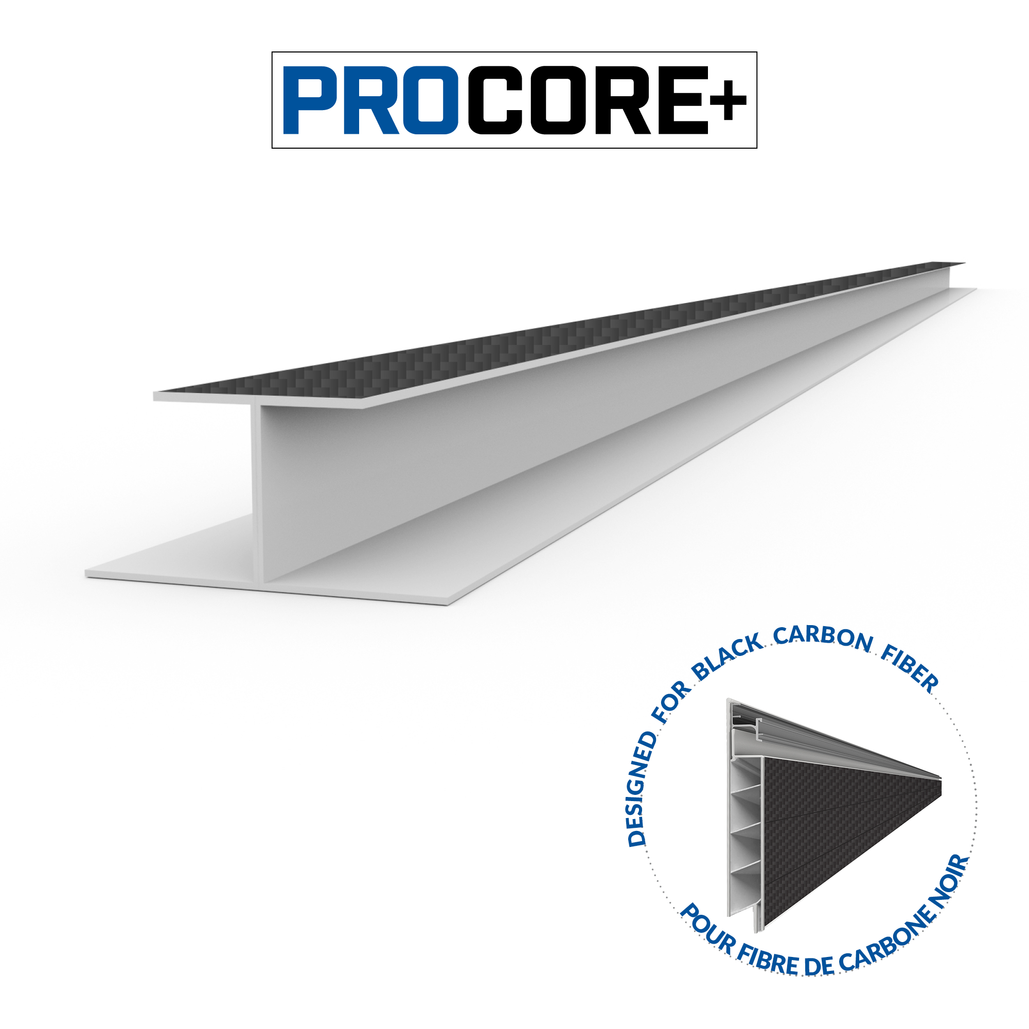 8 ft. PROCORE+ Black carbon fiber PVC H-Trim Pack