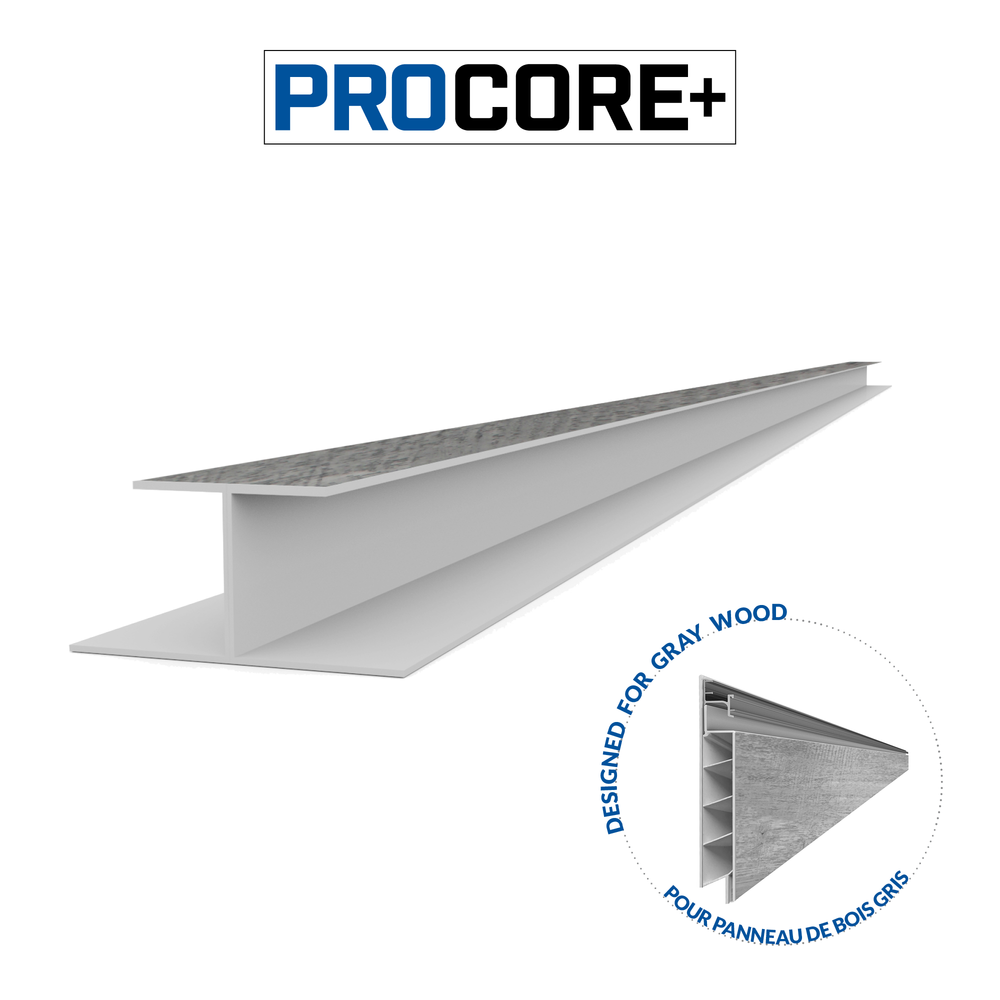 8 ft. PROCORE+ Gray Wood PVC H-Trim Pack