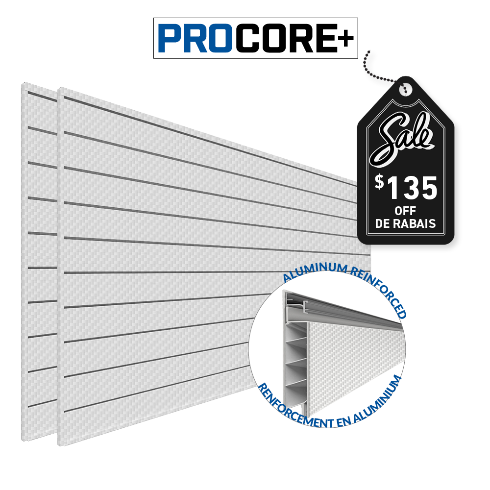 PROCORE+ Panneaux en PVC fibre de carbone grise argentée de 8 pi x 4 pi – Ensemble de 2 – 64 pieds carrés