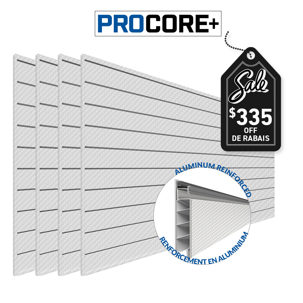 PROCORE+ Panneaux en PVC fibre de carbone grise argentée de 4 pi x 8 pi – Ensemble de 3 – 96 pieds carrés