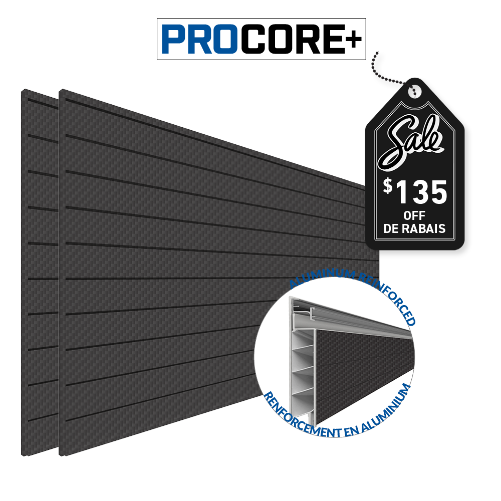 PROCORE+ Panneaux en PVC fibre de carbone noire de 8 pi x 4 pi – Ensemble de 2 – 64 pieds carrés