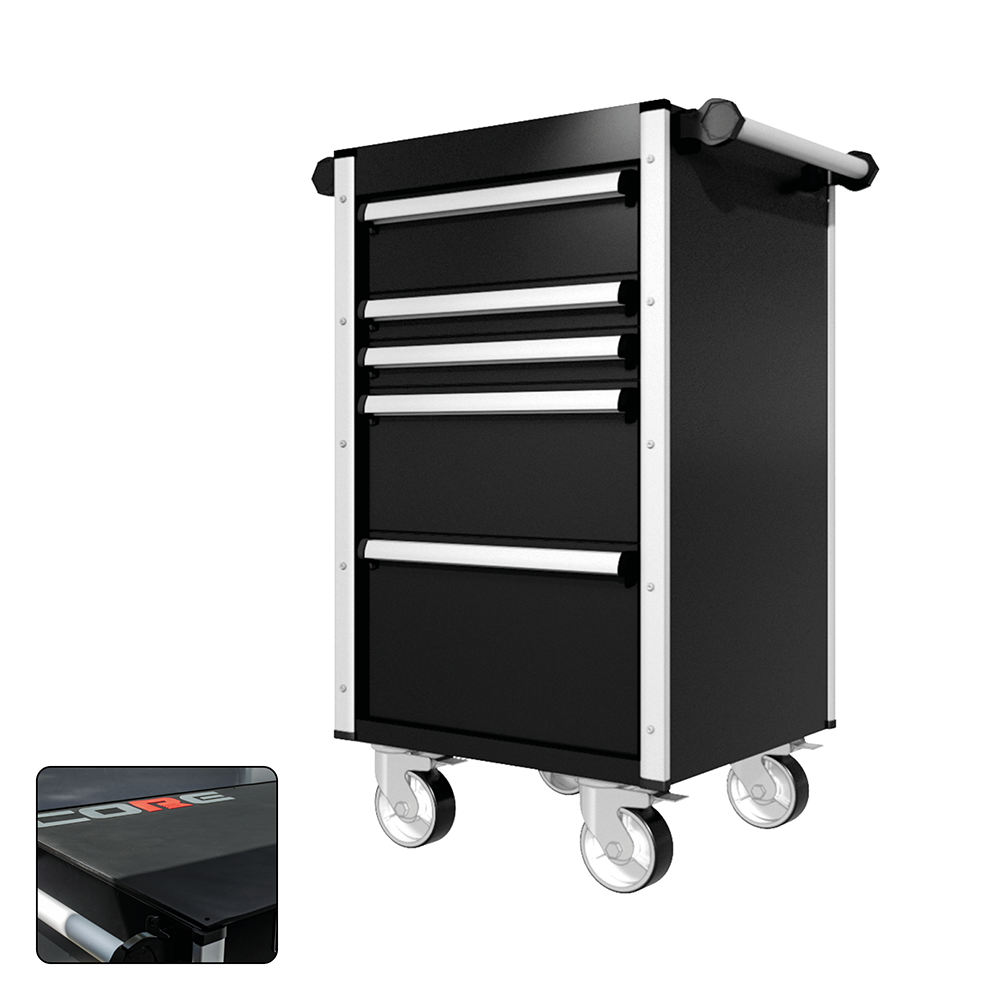 22 Series - 5 Drawers - Silver Handles - Traditional Casters