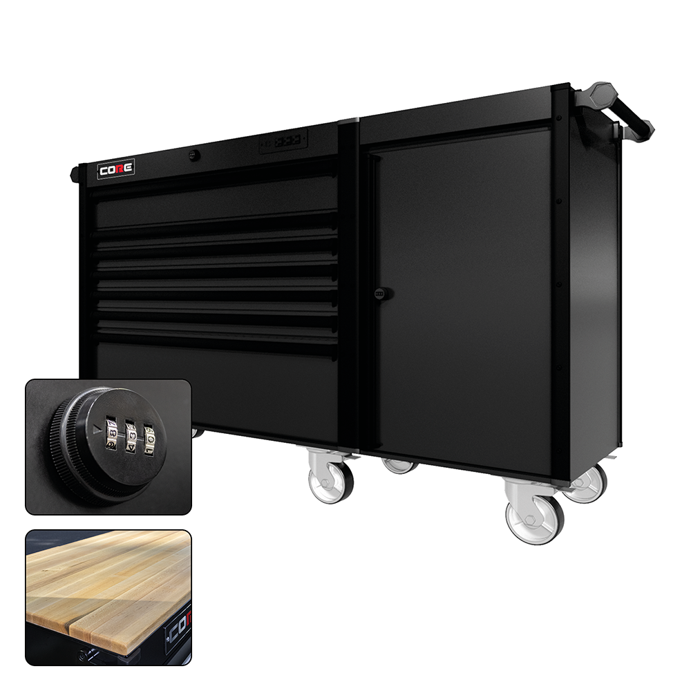 66 Series - 7 Drawers - Black Handles - Traditional Casters