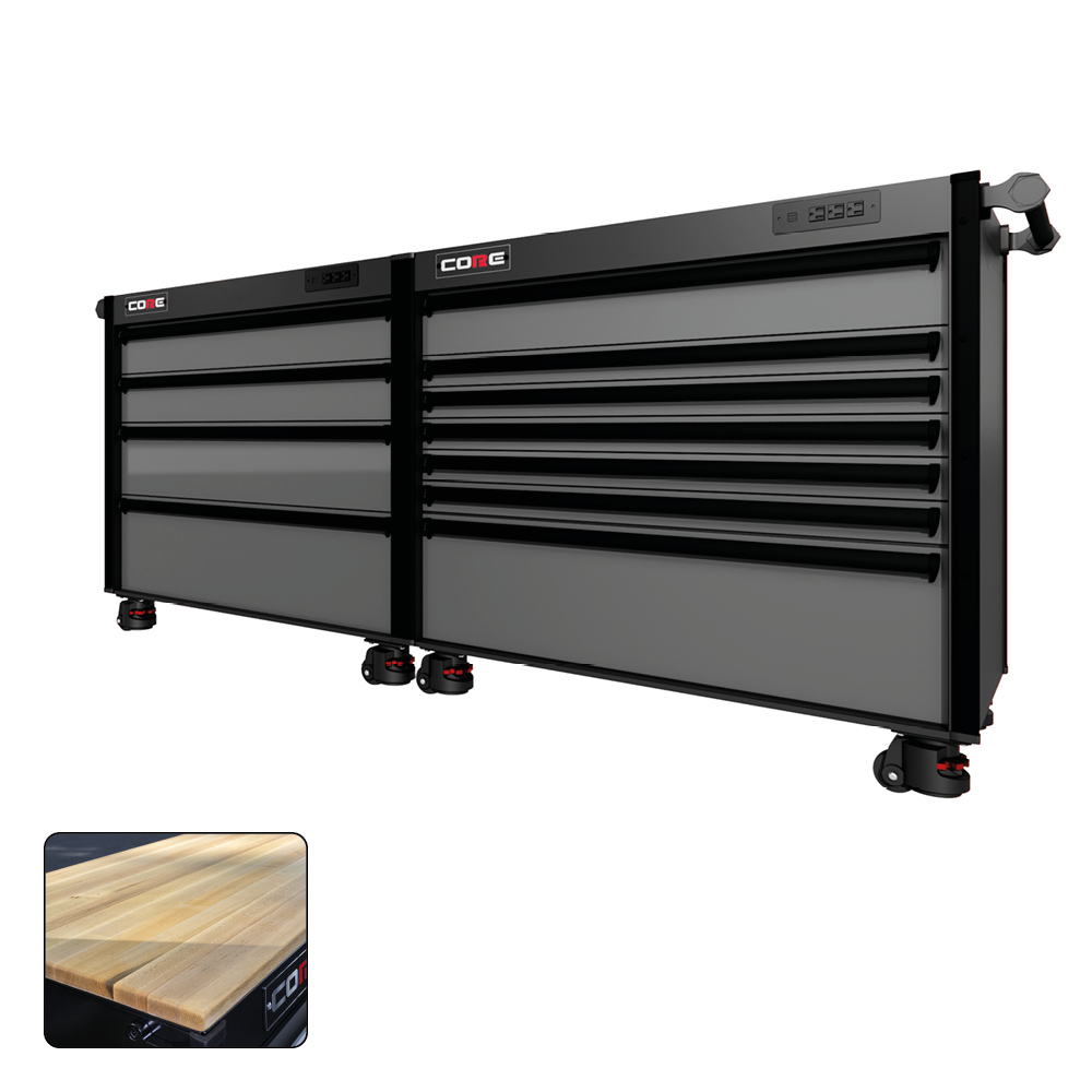 88 Series - 11 Drawers - Black Handles - Foot Casters