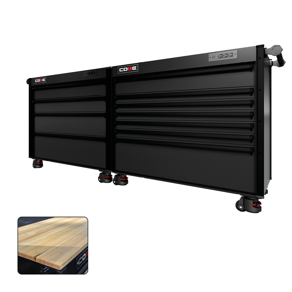 88 Series - 11 Drawers - Black Handles - Foot Casters