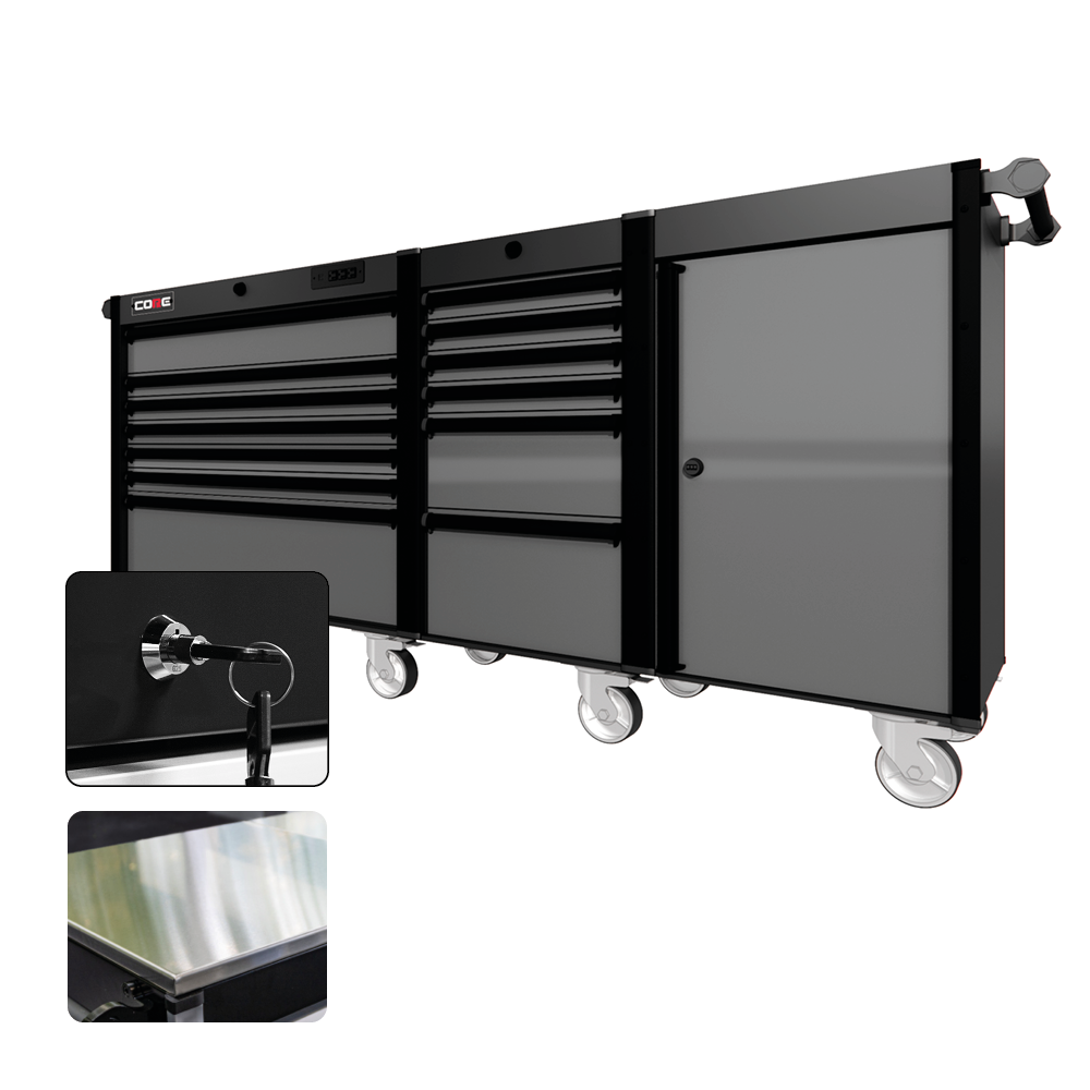 88 Series - 13 Drawers - Black Handles - Traditional Casters