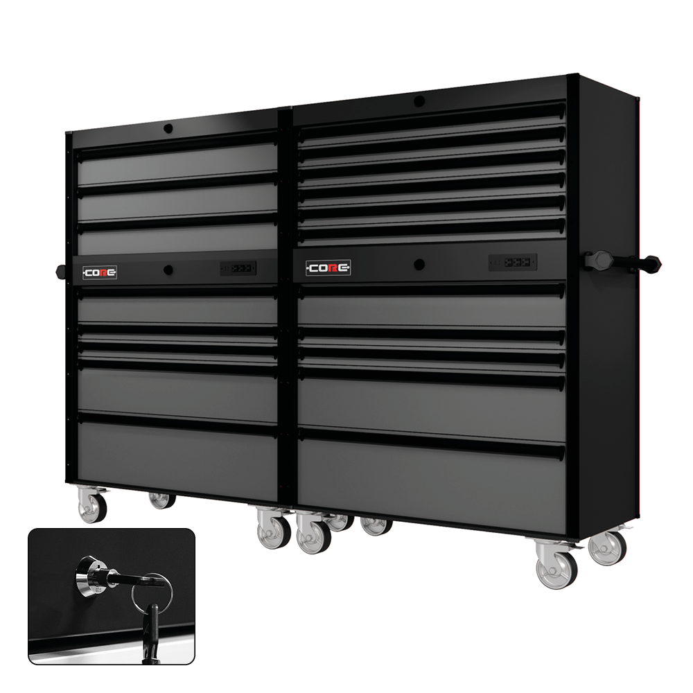 88 Series - 19 Drawers - Black Handles - Traditional Casters