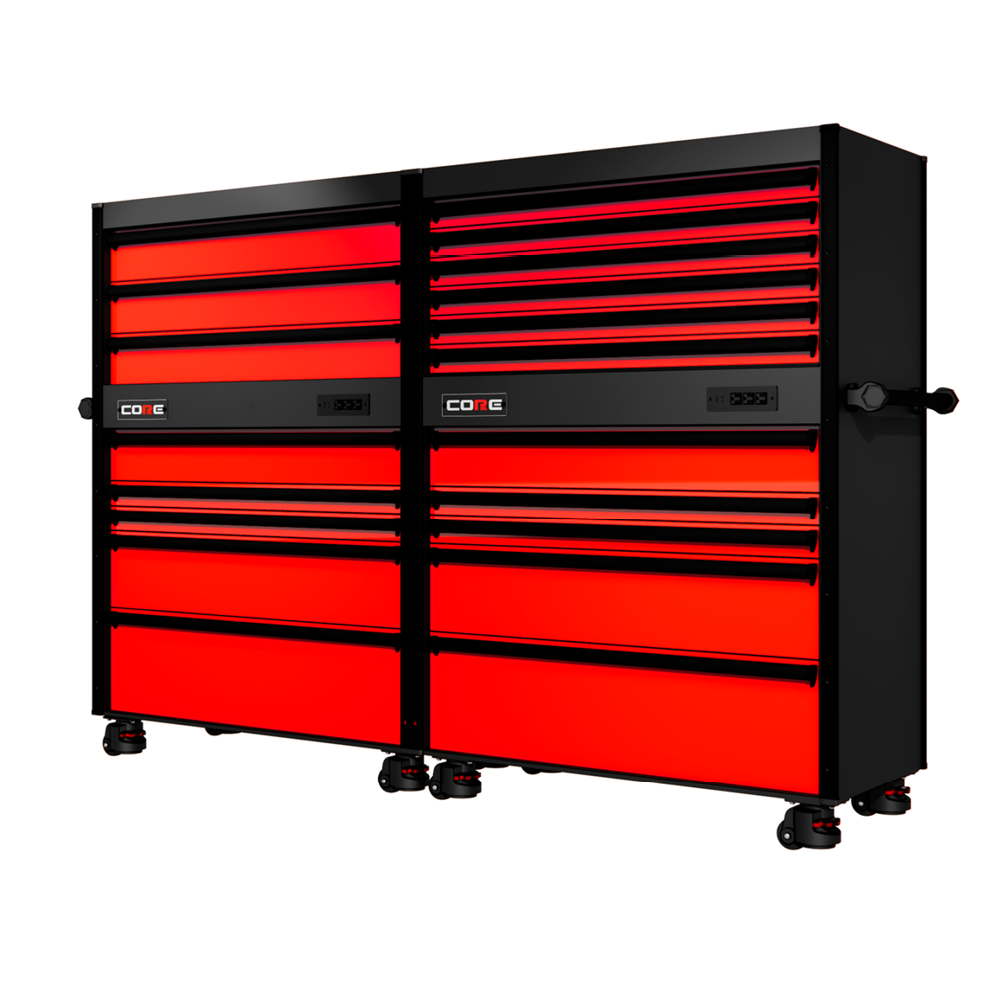 88 Series - 19 Drawers - Black Handles - Foot Casters
