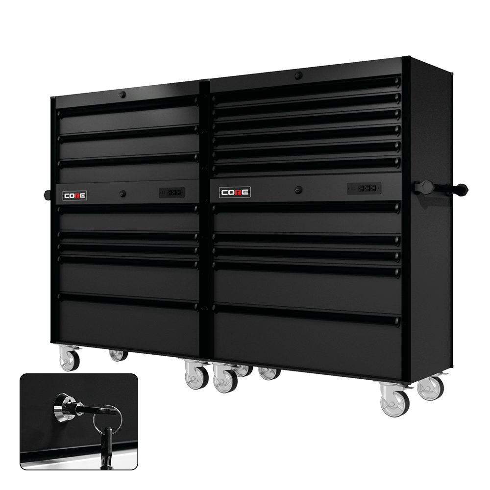 88 Series - 19 Drawers - Black Handles - Traditional Casters