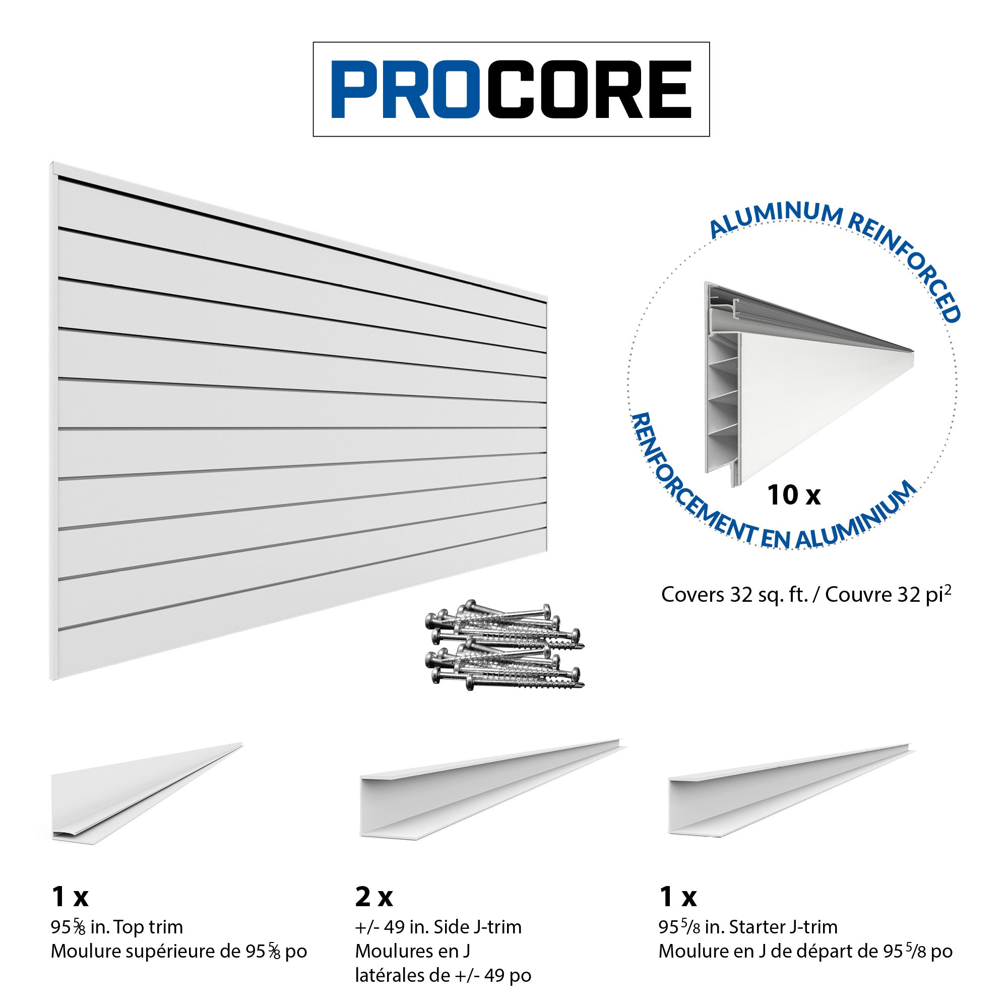 4 x 8 ft. PROCORE PVC Slatwall