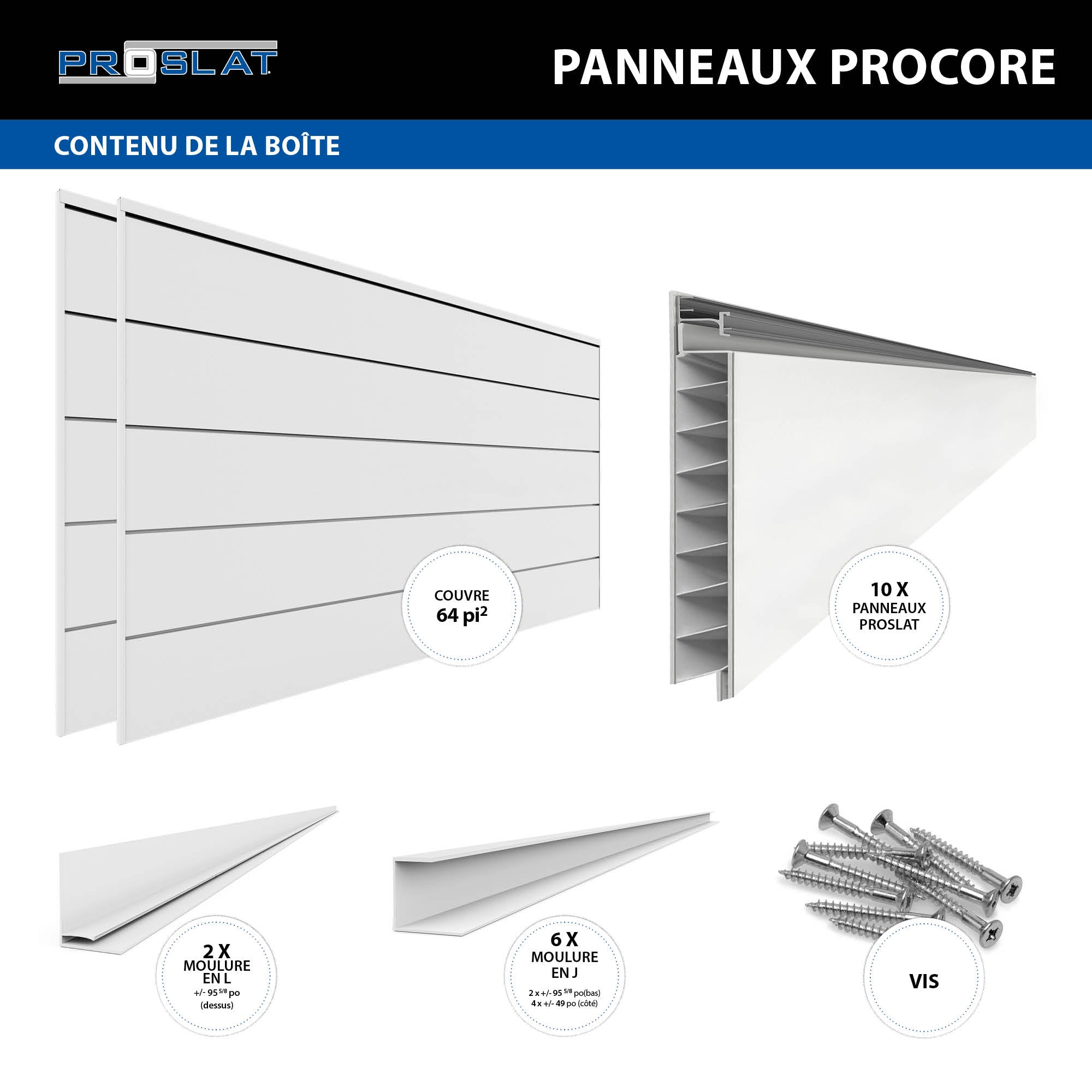Panneaux PROCORE XL 4 pi x 8 pi – Ensemble de 2 (128 pieds carrés)