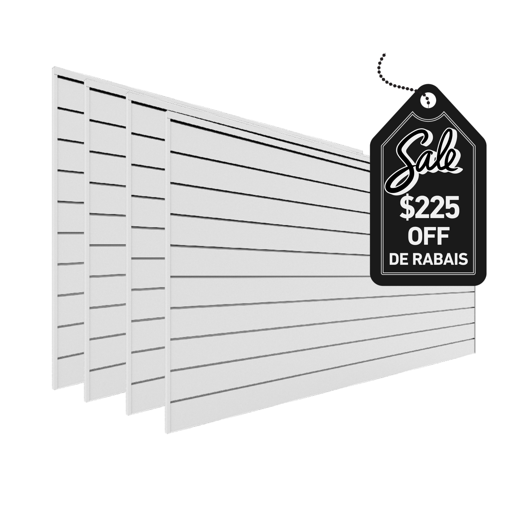 4 ft. x 8 ft. PVC Slatwall - 4 pack 128 sq ft