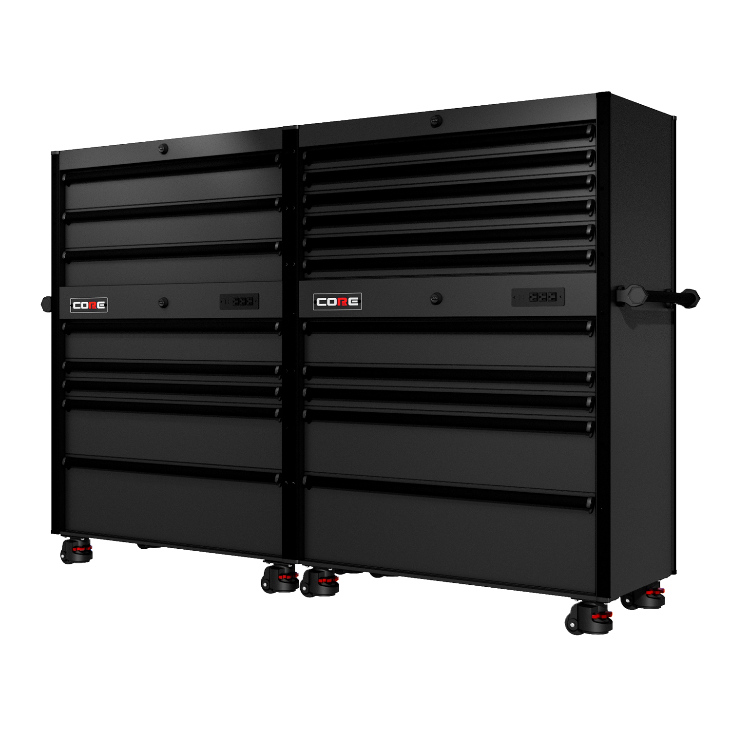 88 Series - 19 Drawers - Black Handles - Foot Casters