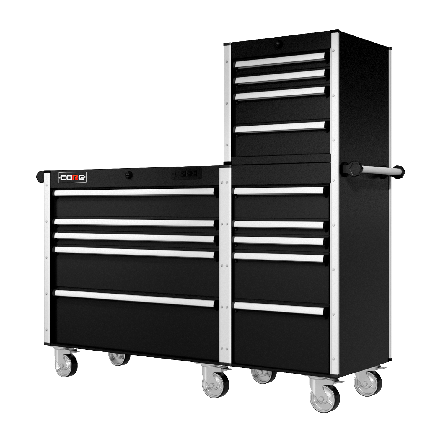 66 Series - 15 Drawers - Silver Handles - Traditional Casters