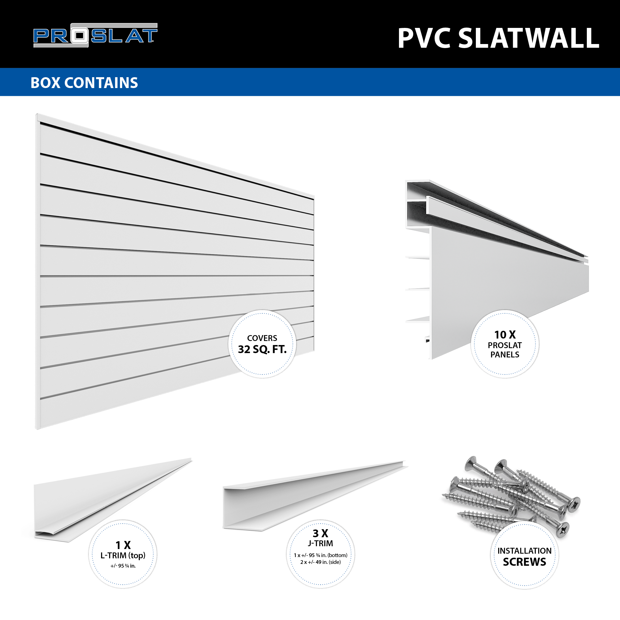 4 x 8 ft. PVC Slatwall