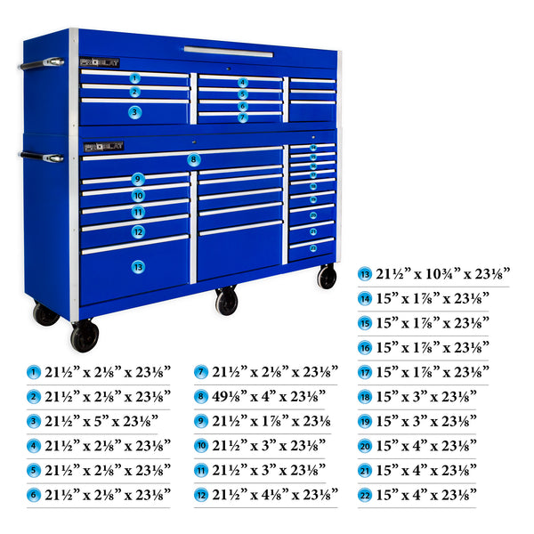 MCS 72.5 in. Rolling tool chest combo – Blue