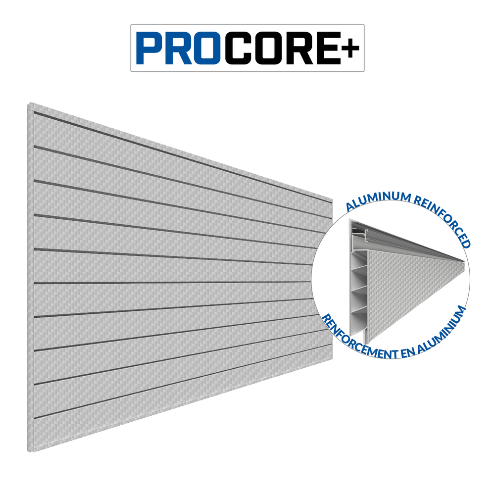 4 x 8 ft. PROCORE+ Silver Carbon Fiber PVC Slatwall