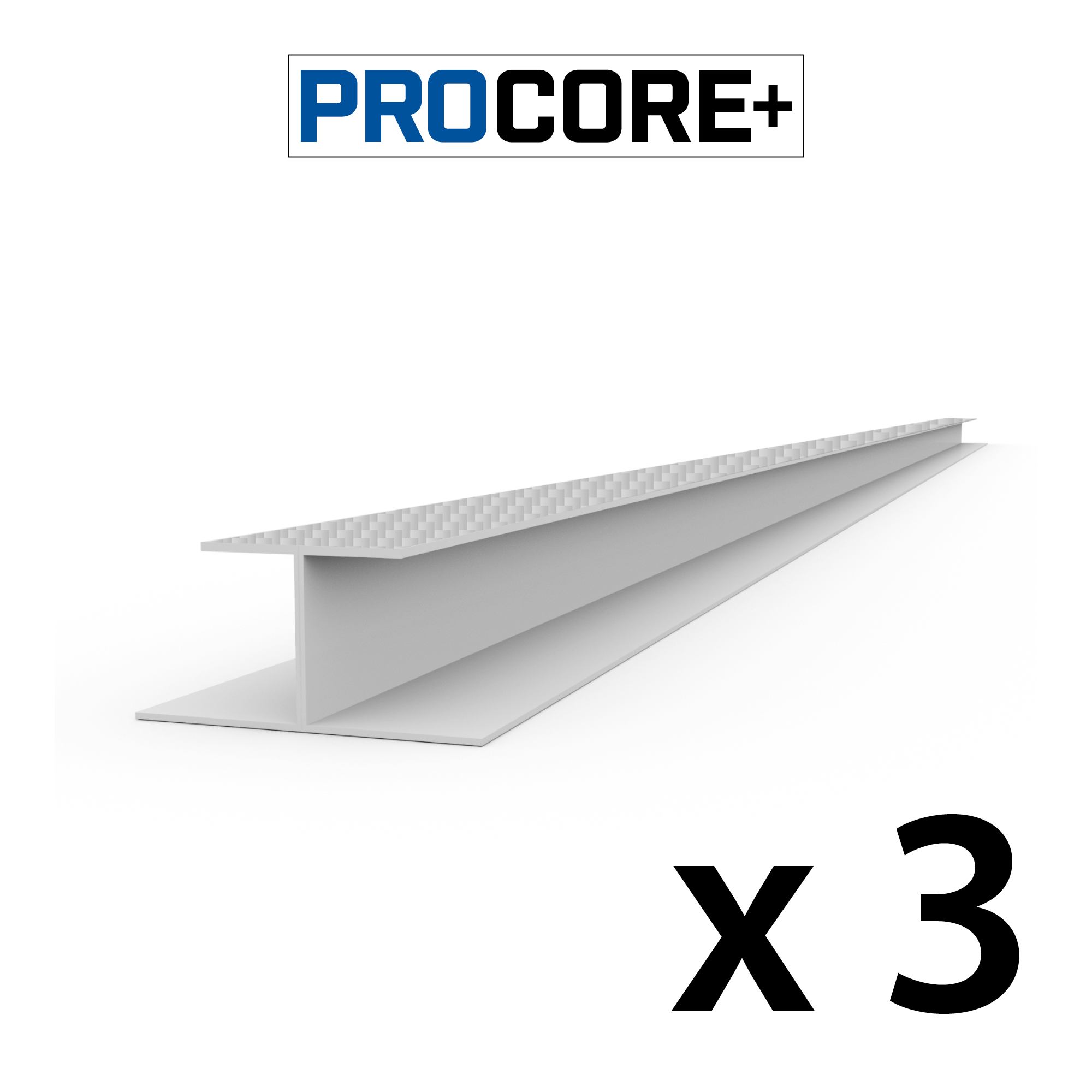 8 ft. PROCORE+ Silver gray carbon fiber PVC H-Trim Pack