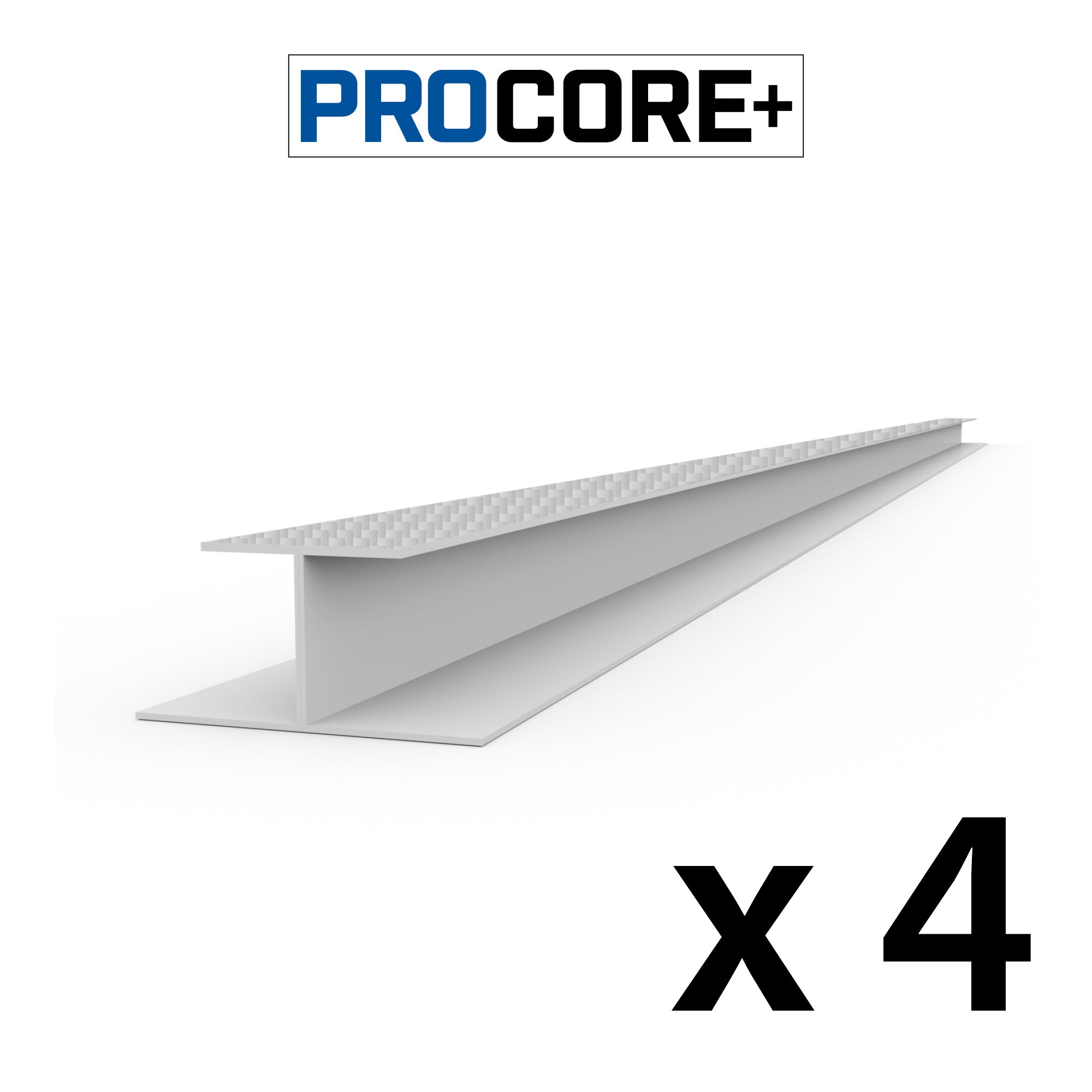 8 ft. PROCORE+ Silver gray carbon fiber PVC H-Trim Pack