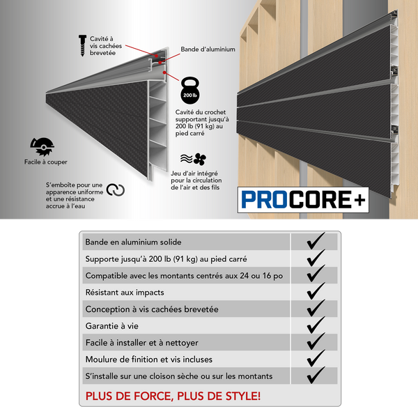 8 ft. x 4 ft. PROCORE+ Black Carbon Fiber PVC Slatwall – 2 Pack 64 sq ft