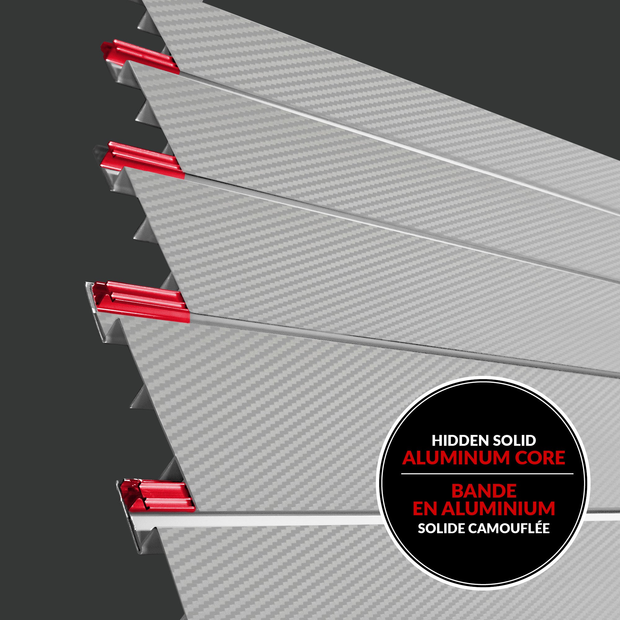 4 x 8 ft. PROCORE+ Silver gray carbon fiber PVC Slatwall