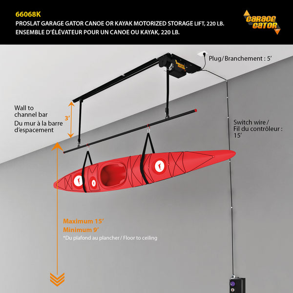 Garage Gator Single Canoe or Kayak 220 lb Lift Kit